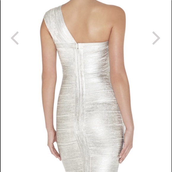 Herve leger Josephine one shoulder foil print - Picture 2 of 4